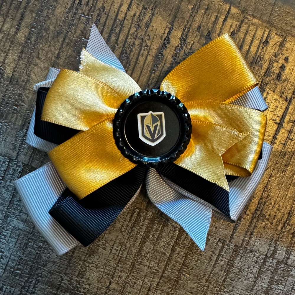 Vegas Golden Knights NHLHockey Girl Hair Bow VGK